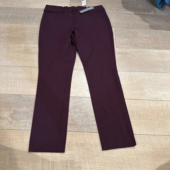 LOFT WOMENS BURGUNDY RED SIZE 6 SKINNY ANKLE LENGTH PANTS NEW WITH TAGS - Picture 1 of 11